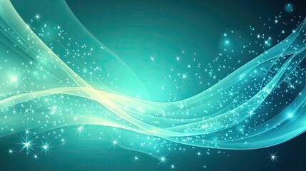Fototapeta premium Abstract Background with Sparkling Lights and Soft Waves in Blue