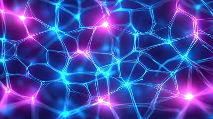 Fototapeta premium Abstract Network Design with Bright Colorful Lights and Textures