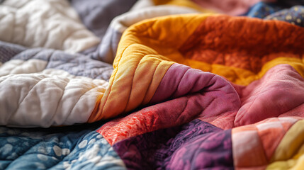 Soft Patchwork Quilt with Vibrant Colors
