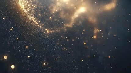 Sparkling Particle Effects with Glowing Light and Dark Background