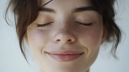 Obraz premium Woman with eyes closed
