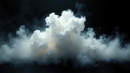 Smoky fire effects. Spectacular cloud of white smoke gently billowing on a solid black scene, preserving pristine clarity and softness, no noise, ultra-clear 4K detail, UHD.