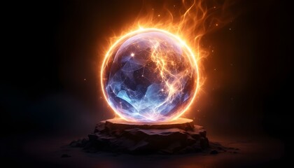 crystal, ball, glowing, aura, mystical, dark, background, isolated, magical, ethereal, mysterious, fantasy, sphere, enchanted, radiant, luminous, glass, orb, spiritual, witchcraft, fortune, divination