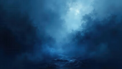 Obraz premium Smoky fire effects. Mystical blue-gray mist enveloping a dark space, evoking a serene and enigmatic atmosphere, noise-free, detailed, pristine clarity, 4K, UHD.