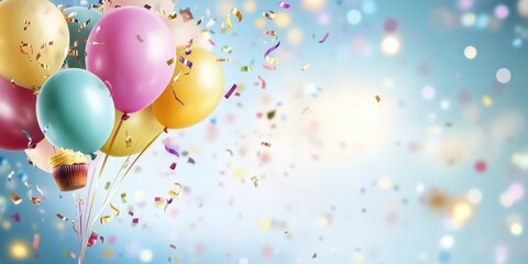 Colorful Balloons and Confetti Celebrating a Joyful Event