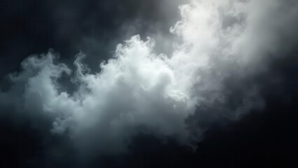 Obraz premium Smoky fire effects. White fog seamlessly blending into a deep black background, creating an ethereal and abstract scene, no noise, perfect sharpness, high quality, 4K, UHD.