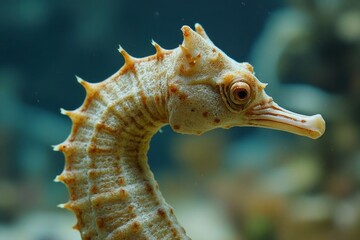 Obraz premium A Close Up View Of A Light Brown Seahorse