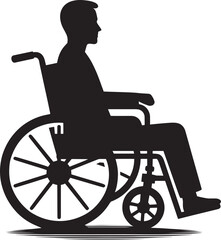 A person on wheelchair Silhouette isolated on white background wheelchair vector shape