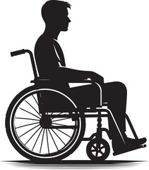 A person on wheelchair Silhouette isolated on white background wheelchair vector shape