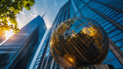 Abstract business Financial charts show a significant increase in profits in the stock market.This is driven by higher interest rates and continued growth. In the innovation world network of financial