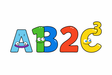 Alphabet and Numbers: Fun Fonts for Printable Designs | ABCs and 123s Vector Illustration