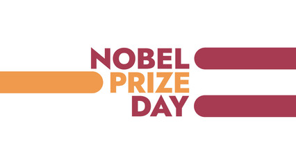 Nobel Prize Day colorful text typography on white or black background banner illustration great for wishing and celebrating Nobel Prize Day in December