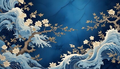 Clear Plain Shiny Warm Soft Vintage Bokeh Cloudy Wave Like Geometric Blue Background or Texture