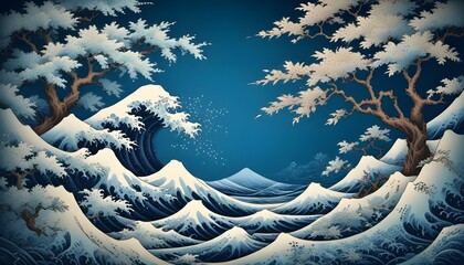 Clear Plain Shiny Warm Soft Vintage Bokeh Cloudy Wave Like Geometric Blue Background or Texture