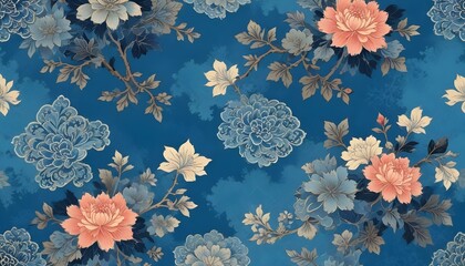 Clear Plain Shiny Warm Soft Vintage Bokeh Cloudy Wave Like Geometric Blue Background or Texture