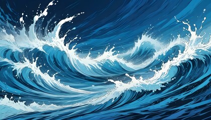 Clear Plain Shiny Warm Soft Vintage Bokeh Cloudy Wave Like Geometric Blue Background or Texture