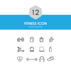 Fitness icon pack, gym icon set , workout icon pack, fitness bundle  icon vector eps10