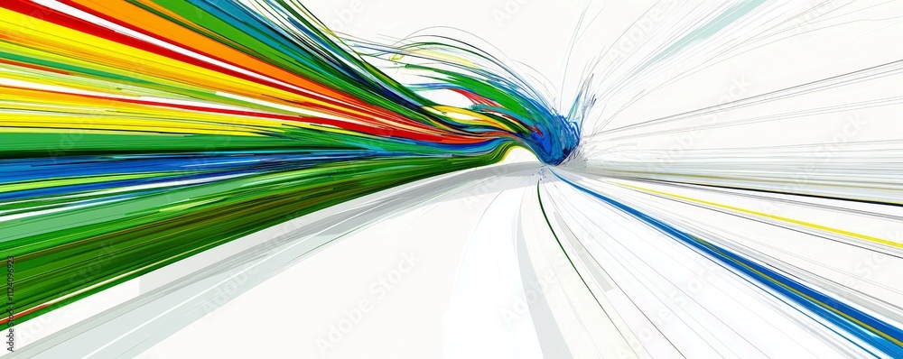 Poster vibrant and dynamic colorful lines representing speed and motion in abstract art ideal for backgroun