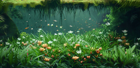 River in forest in scenic landscape version 28