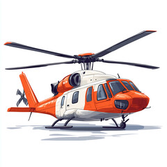 Fototapeta premium illustration army helicopter, side view, vector illustration, white background