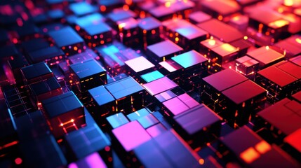Fototapeta premium Abstract Neon Cubes