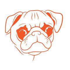 Tuck dog single Line Icon Vector Design outline.
