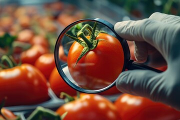 inspecting food in laboratory