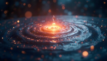 The microscopic world, electron orbits, the electron shells of atoms, concentric paths, a bit like planets orbiting the sun,