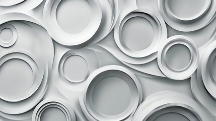 Intricate abstract paper circle design featuring shimmering silver background texture for creative digital art and modern graphic projects