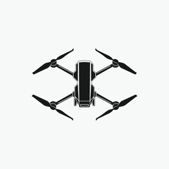 Vector drone icon black design. Drone logo.