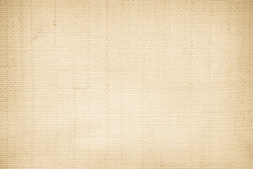 Brown sackcloth woven texture background in natural pattern. Jute hessian burlap, linen background in light beige cream color blank. Weaving canvas fiber line cotton cloth textured as organic.