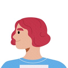 Young gay, love couple. Two men looking at each other, enamored homosexual guys in romantic relationship. Happy smiling male characters. Flat vector illustration isolated on white background