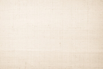 Brown sackcloth woven texture background in natural pattern. Jute hessian burlap, linen background in light beige cream color blank. Weaving canvas fiber line cotton cloth textured as organic.