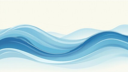 Surging wave motions. Clean vector illustration of stylized ocean waves on a minimalistic light background with smooth curves and seamless integration, 4K, UHD, noise-free, perfect clarity.