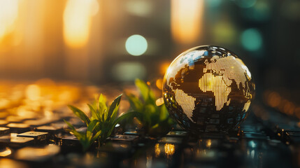 Abstract business Financial charts show a significant increase in profits in the stock market.This is driven by higher interest rates and continued growth. In the innovation world network of financial