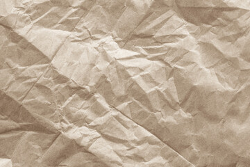 Crumpled brown paper texture background for design with copy space for text or image.