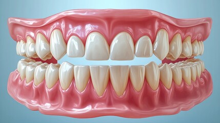 Obraz premium 3D rendering of human teeth and gums for dental education.