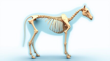 Fototapeta premium High-Resolution Side View of Anatomical Horse Skeleton Illustration