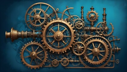 Obraz premium Clear Plain Shiny Warm Soft Vintage Bokeh Cloudy Wave Like Geometric Blue Background or Texture