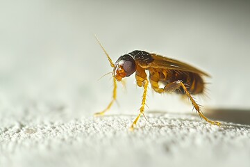 Macro photo of a flea isolated on white