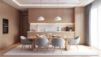 Fototapeta premium Rendering of a classic kitchen Interior 