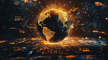 Abstract business Financial charts show a significant increase in profits in the stock market.This is driven by higher interest rates and continued growth. In the innovation world network of financial