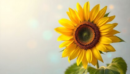 Fototapeta premium sunflower, single, blooming, isolated, white, background, highresolution, flower, nature, botanical, vibrant, yellow, petal, closeup, detailed, realistic, floral, elegant, bright, minimal, fresh,