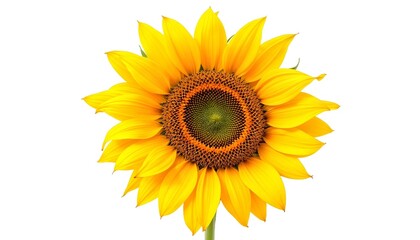 Fototapeta premium sunflower, single, blooming, isolated, white, background, highresolution, flower, nature, botanical, vibrant, yellow, petal, closeup, detailed, realistic, floral, elegant, bright, minimal, fresh,