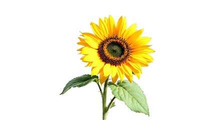 sunflower, single, blooming, isolated, white, background, highresolution, flower, nature, botanical, vibrant, yellow, petal, closeup, detailed, realistic, floral, elegant, bright, minimal, fresh,