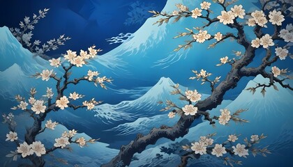 Clear Plain Shiny Warm Soft Vintage Bokeh Cloudy Wave Like Geometric Blue Background or Texture