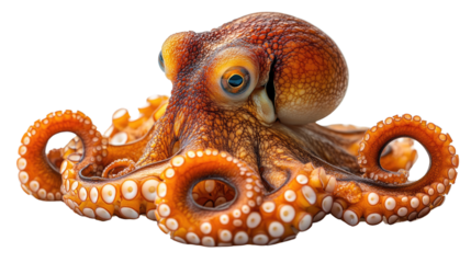 Octopus isolated on white background with a fresh and colorful appearance