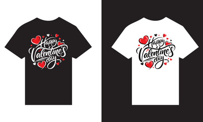 Typography T-Shirt Desi8gn For Happy Valentine's Day