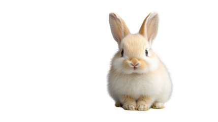 Fluffy white rabbit isolated on white background