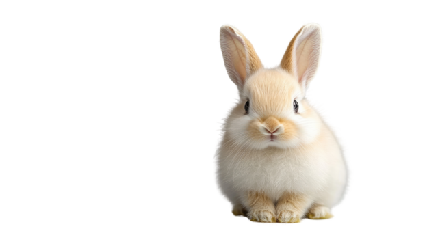 Fluffy white rabbit isolated on white background